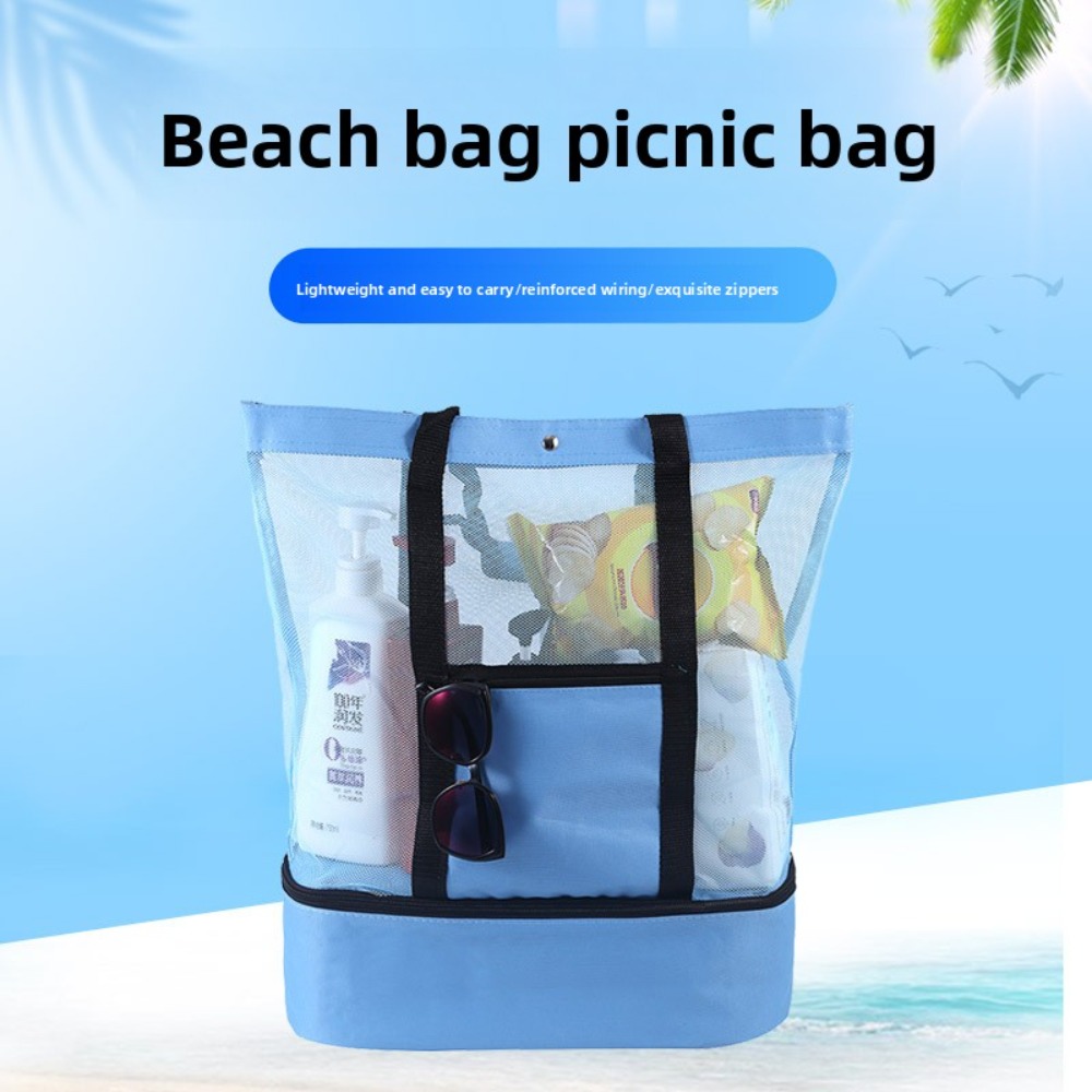 Tote Bag Beach - กระเป๋าเก็บความเย็นอเนกประสงค์ 1 ชิ้น สำหรับปิกนิก แคมป์ปิ้ง ชายหาด