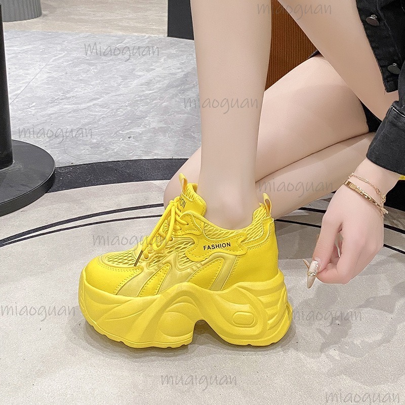 Wedge Espadrille Women - รองเท้าผ้าใบผู้หญิงแบบตาข่ายระบายอากาศได้ดี พื้นหนา สไตล์ลำลองสำหรับฤดูร้อน แบบผูกเชือก ส้นเตารีด ไซส์