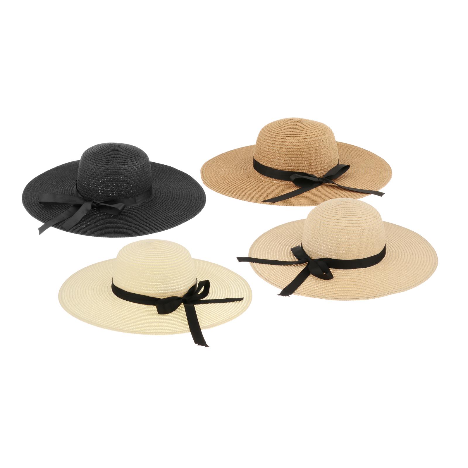 Hat Floppy Wide - หมวกสานสำหรับผู้หญิง หมวกปีกกว้างพับเก็บได้ หมวกชายหาดสำหรับผู้หญิงและเด็กผู้หญิง เหมาะสำหรับชายหาด ว่ายน้ำ และกีฬาทางน้ำ