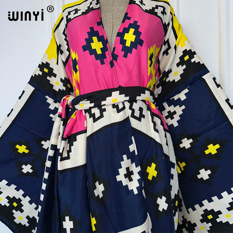 Winyi ชุดคลุมชุดกิโมโนพิมพ์ลาย - Cover Up Kaftan บทวิจารณ์และราคา