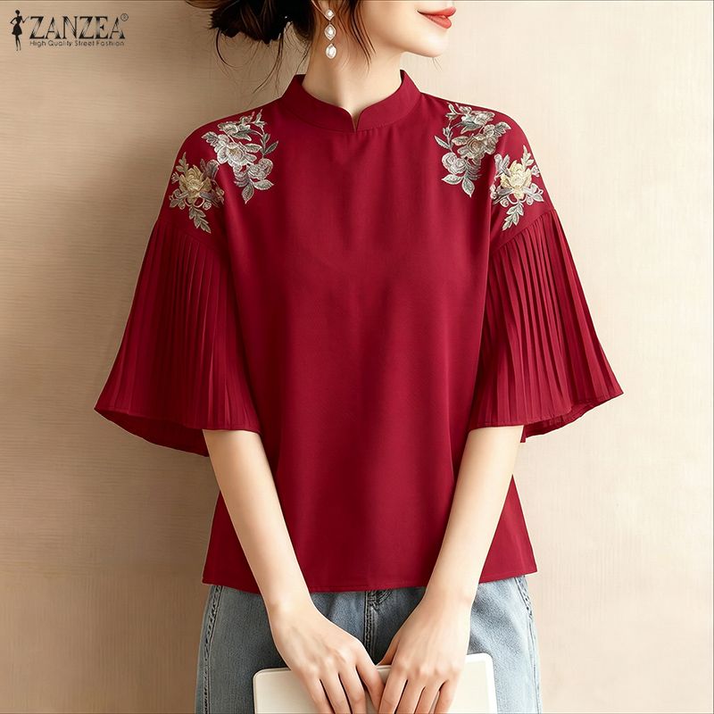 2026 ZANZEA เสื้อเบลาส์พิมพ์ลา - Romper Floral Print บทวิจารณ์และราคา