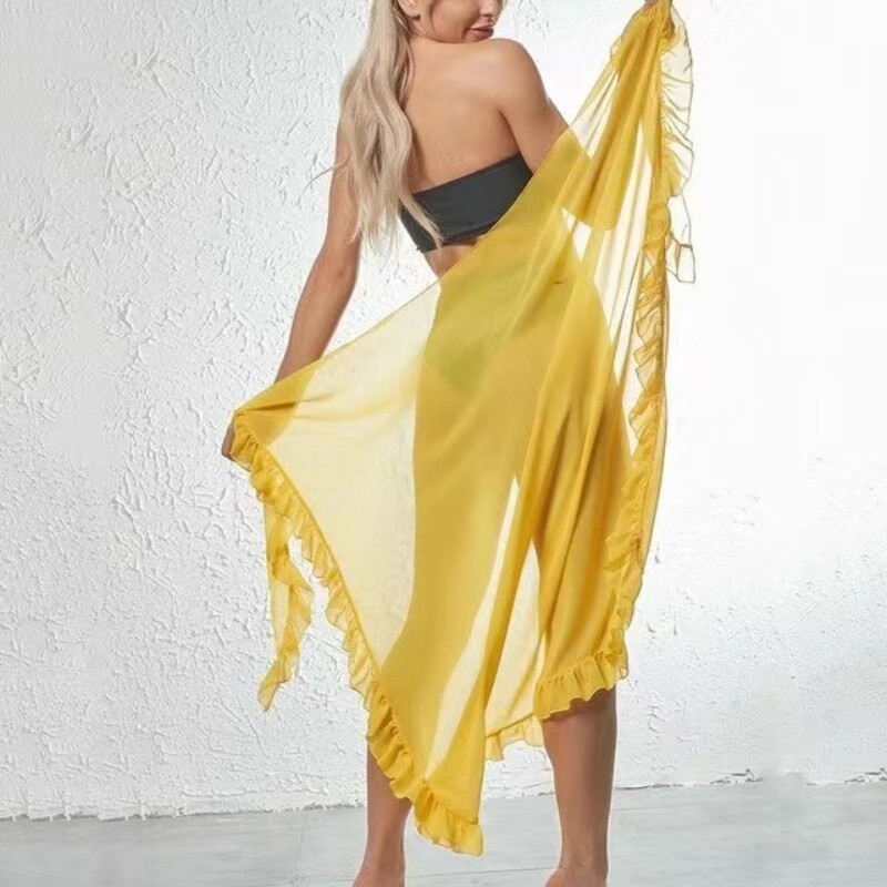 5 สีRuffle Sarongสําหรับผู้หญิ - Cover Up Kaftan บทวิจารณ์และราคา