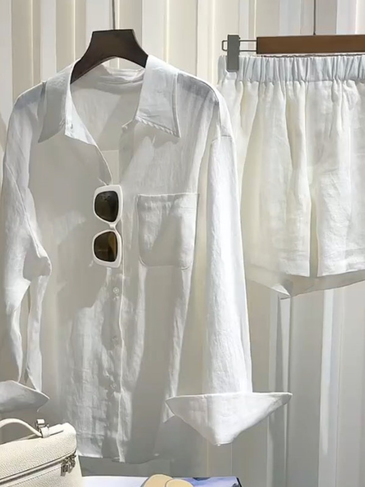 ชุดเสื้อเชิ้ตผ้าลินินสำหรับผู้ - Linen Pant Wide บทวิจารณ์และราคา