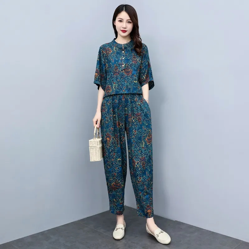 ชุดฤดูร้อนสำหรับคุณแม่วัยกลางค - Linen Pant Wide บทวิจารณ์และราคา