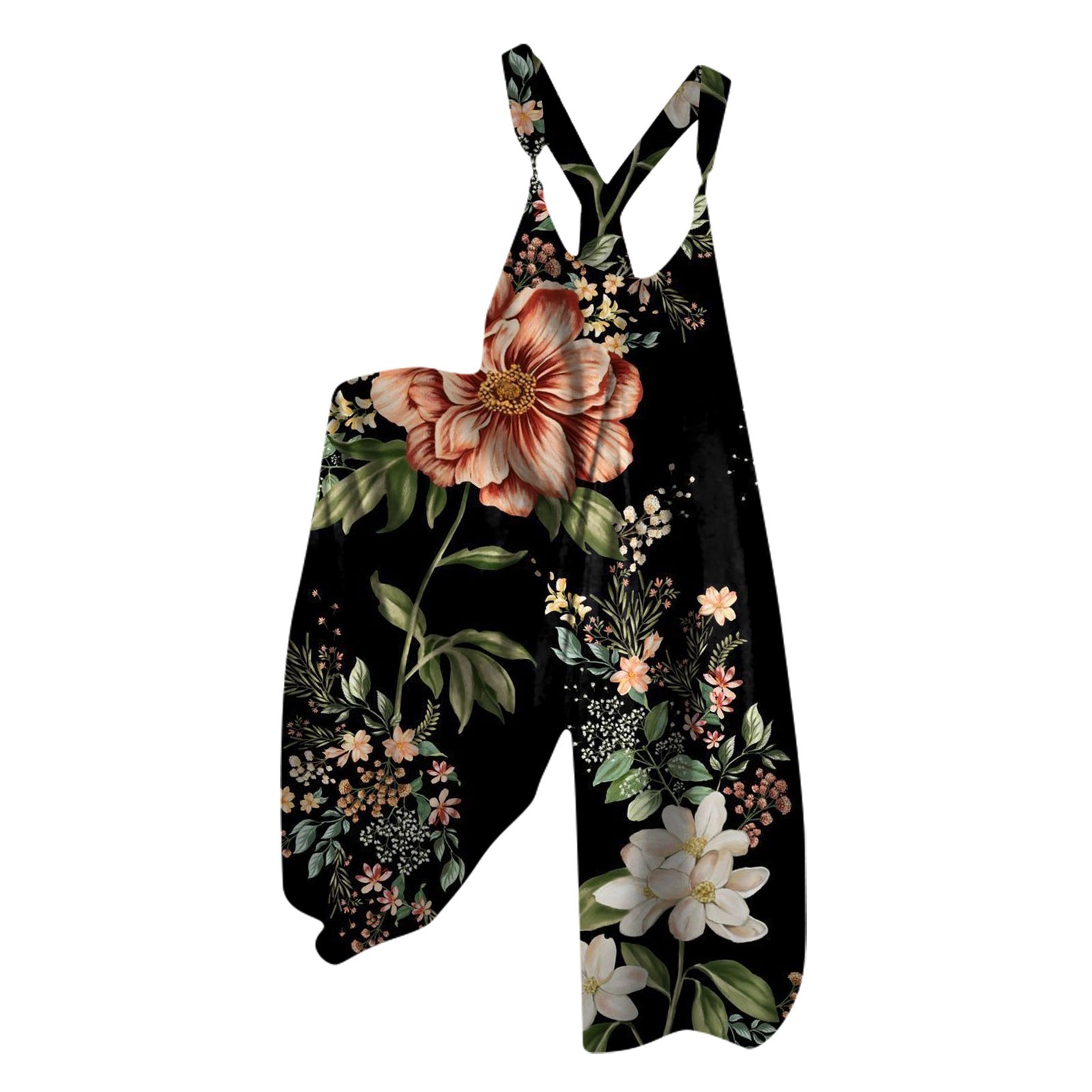 ชุดจั๊มสูทขากว้างพิมพ์ลายดอกไม - Romper Floral Print บทวิจารณ์และราคา