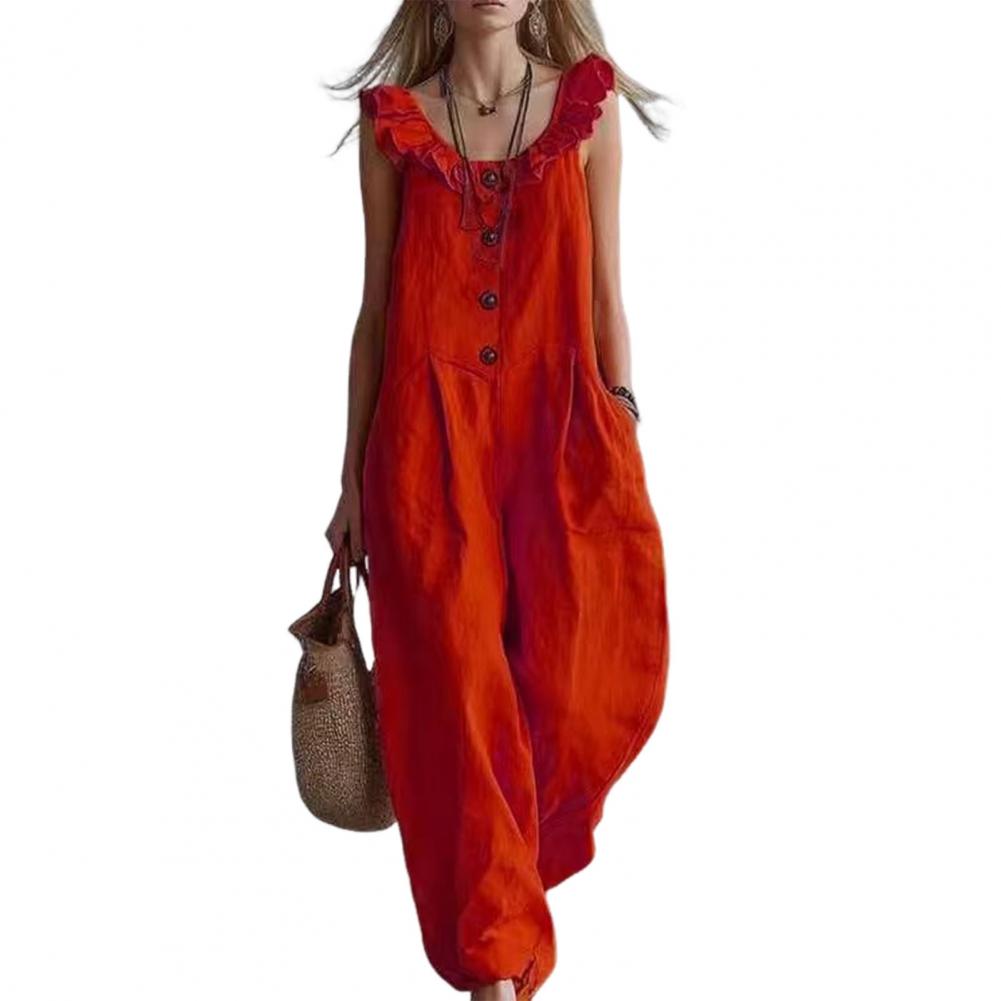 ชุดรอมเปอร์ทรงหลวมสำหรับผู้หญิ - Jumpsuit Linen Relaxed บทวิจารณ์และราคา