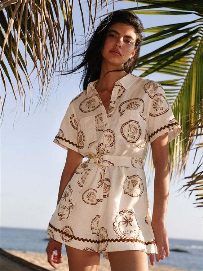 เดรสเชิ้ตผ้าลินินพิมพ์ลายดอกไม - Linen Dress Wrap บทวิจารณ์และราคา