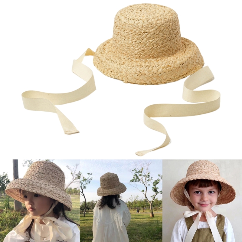 หมวกฟางถักมือสำหรับเด็กผู้หญิง - Hat Floppy Wide บทวิจารณ์และราคา